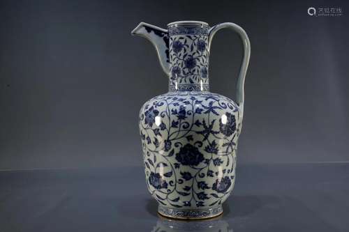 Blue and White Flower Ewer