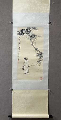 A Chinese Ink Painting Hanging Scroll By Zhang Daqian