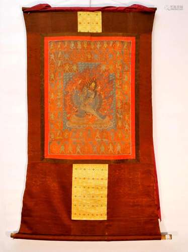 An Elaborate Tibetan Yamantaka Thangka