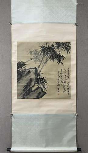 A Chinese Ink Painting Hanging Scroll By Huang Jun