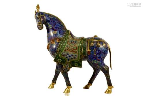 A Cloisonne Artwork In The Form of A Horse