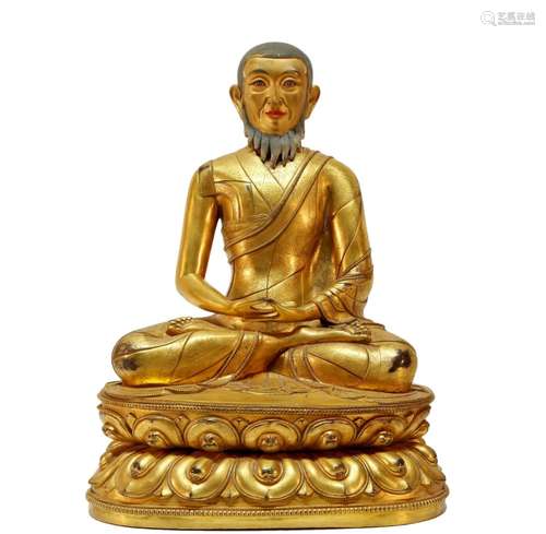 An exquisite Gilt-Bronze Figure of Guru