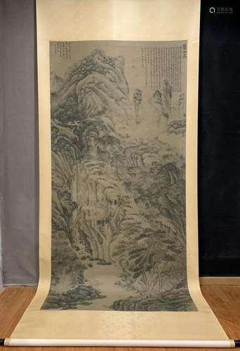 A Chinese Ink Painting Hanging Scroll By Shen Zhou