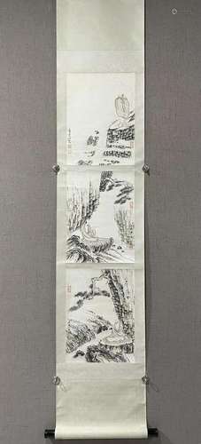 A Chinese Ink Painting Hanging Scroll By Shi Tao