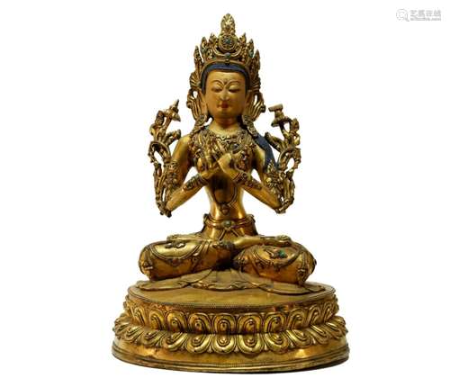 A fine Tibetan gilt bronze Tara statue