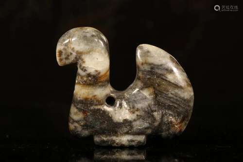 A Hongshan Culture Jade 'Brid' Pendant.