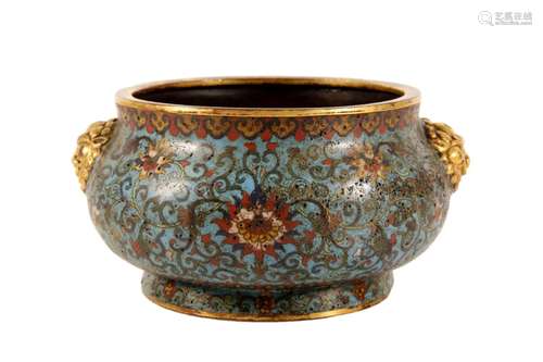 A Cloisonne 'Lotus' Censer