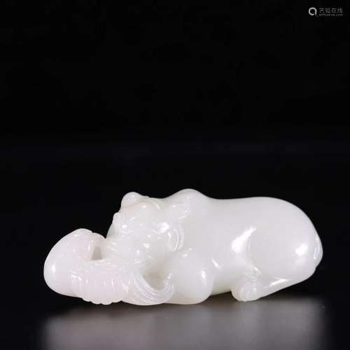 A Hetian White Jade Eagle And Bear