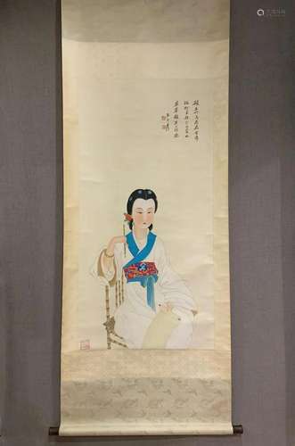 A Chinese Ink Painting Hanging Scroll By Zhang Daqian