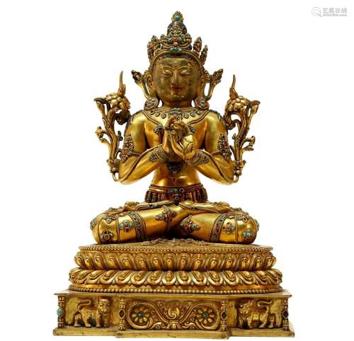 A superb Gilt-Bronze Figure of Green Tara