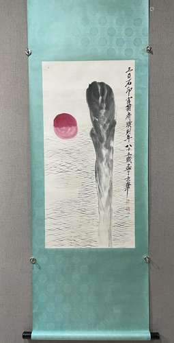 A Chinese Ink Painting Hanging Scroll By Qi Baishi