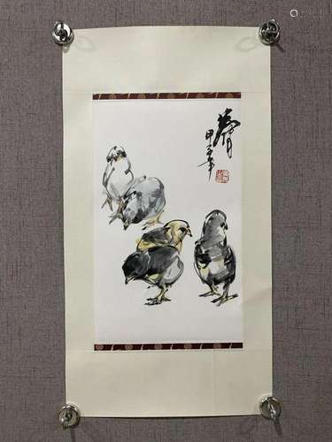 A Chinese Ink Painting By Huang Zhou