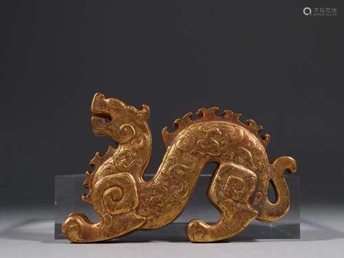 A Gilt-Bronze Tiger Decoration