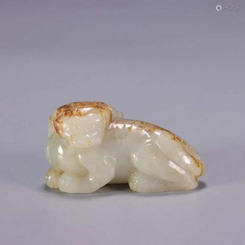 A Hetian Jade Crouching Beast