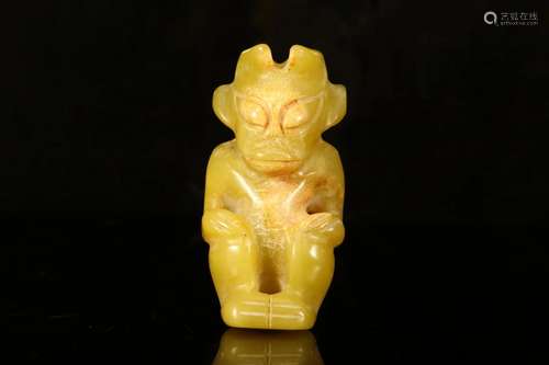 A Hongshan Culture Yellow Jade Pendant