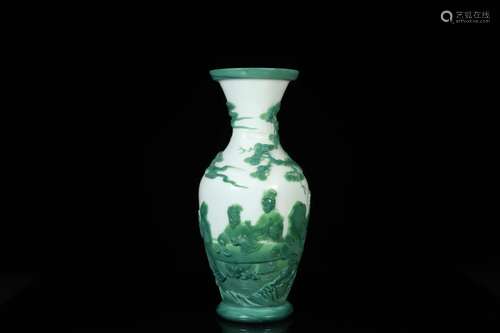 A Glass Turquoise-Glazed 'Attendant Girl' Flower V...