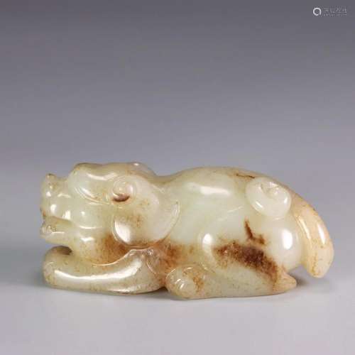 A Hetian Jade Recumbent Beast