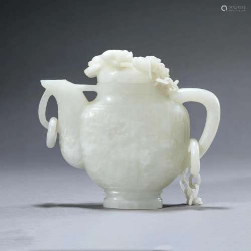 Carved Jade Chilong Ewer