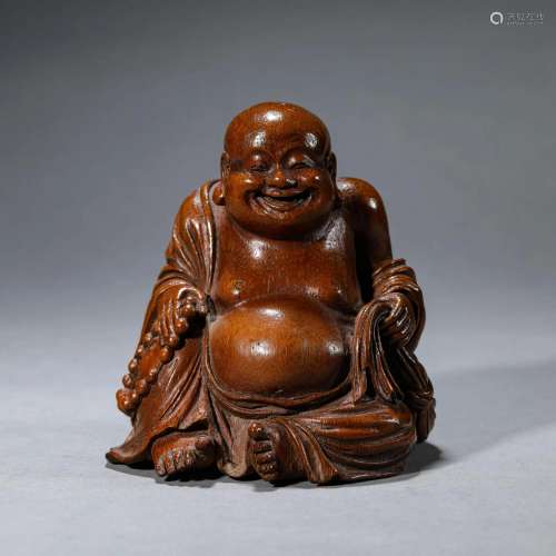 Carved Bamboo Budai Monk