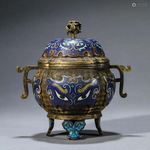 Cloisonne Enamel Tripod Censer