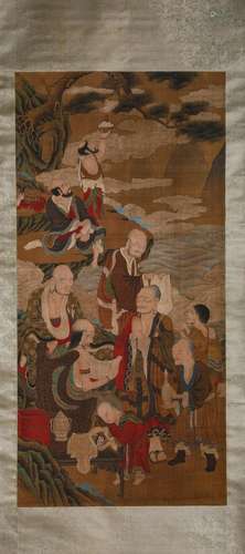 Chinese Guanyin Painting Silk Scroll, Anonymous