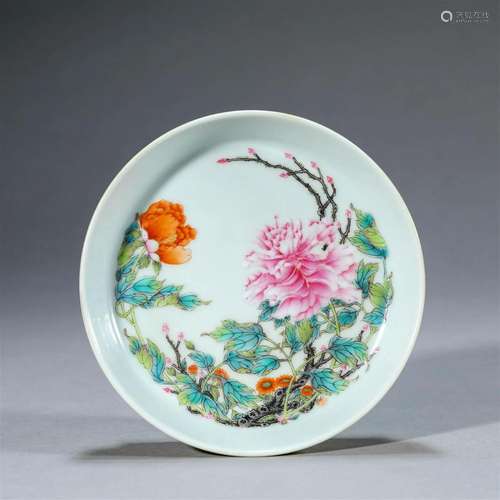 Yellow-Ground Famille Rose Floral Dish