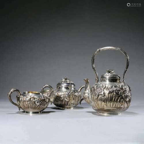 Set of Silver Made Tea Pot