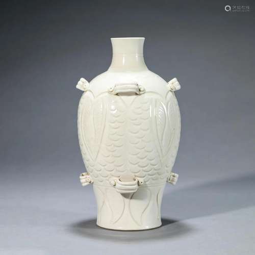 Ding Ware White Glaze Double-Fish Vase