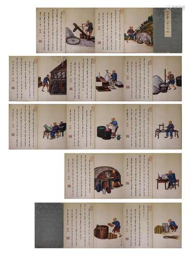 Chinese Figure Painting Paper Album, Lang Shining Mark