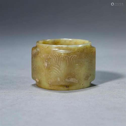 Carved Russet Jade Cong