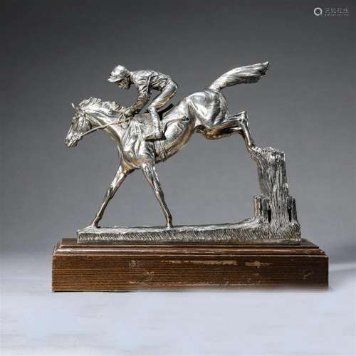 Silver Made Figure Riding Horse Statue