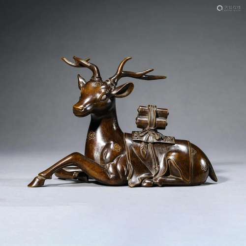 Gold and Silver Inlaying Bronze Deer