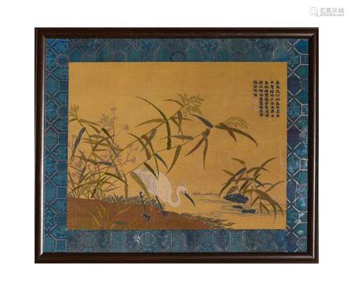 Embroidered Kesi Egret Panel