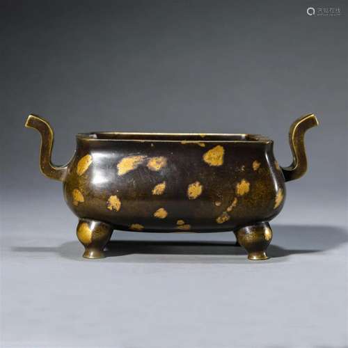 Gold Splashed Bronze Censer