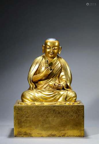 Gilt Bronze Figure of Guru