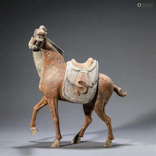 Painted Pottery Horse Statue
