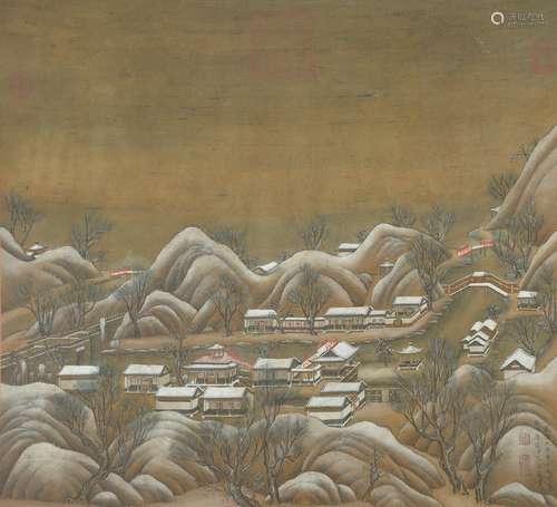 Landscape and Pavilion, Tang Dai, Shen Yuan