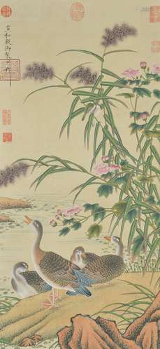 Flowers and Reed Duck, Emperor Huizong of Song