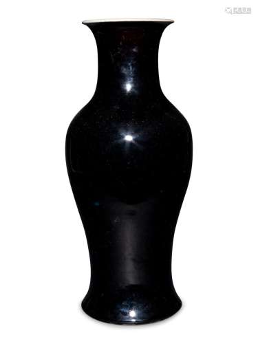 A Mirror Black Glazed Porcelain Vase