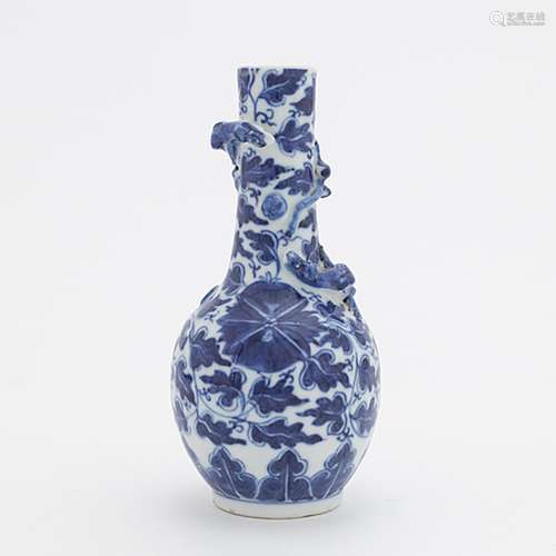 A blue and white vase, 20th century.