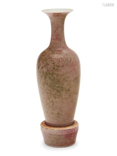 A Chinese Peach-Bloom Glazed Porcelain Amphora Vase, Liuyezu...