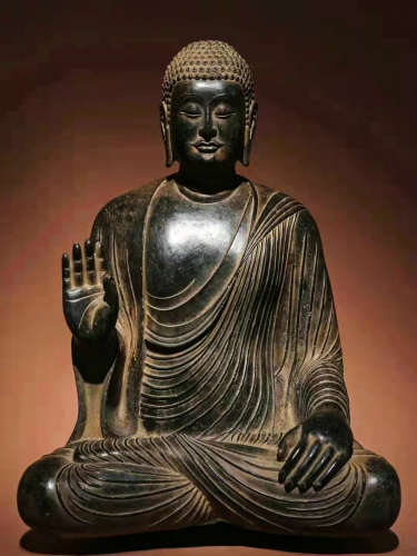 唐時代青石佛陀像