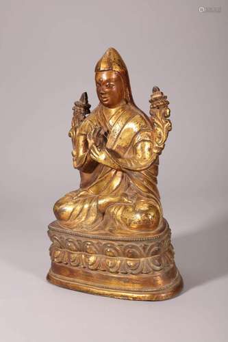 Gilt Bronze Guru, Kangxi Period