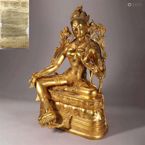 Gilt Bronze Green Tara