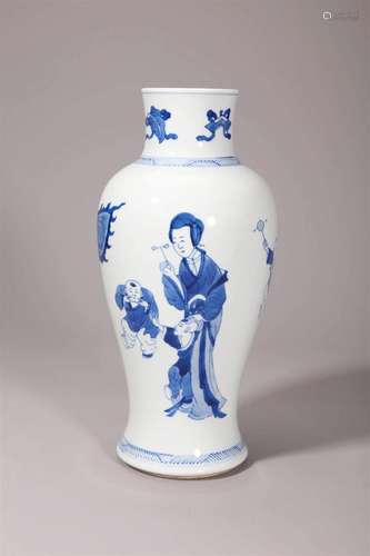 Blue and White Playing Boy Meiping Vase