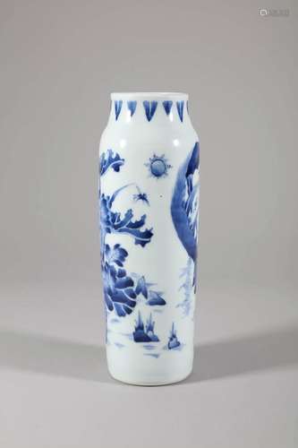 Blue and White Mandarin Sleeve Vase