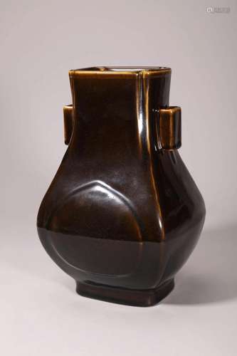 Aubergine Glaze Double-eared Bottle