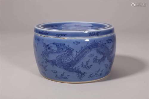 Blue Ground Dragon Jar