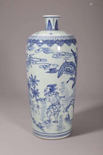 Blue and White Zhongkui Meiping Vase