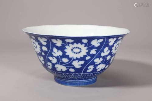 Blue and White Flower Bowl